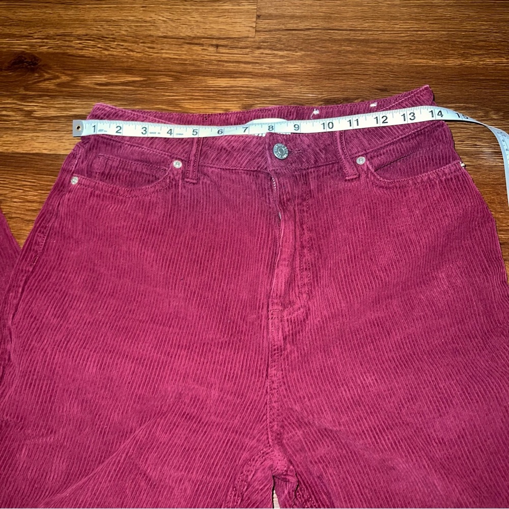 BDG Urban Outfitters Color Corduroy High Waisted Mom Pant in Maroon Size 28 - Picture 7 of 9